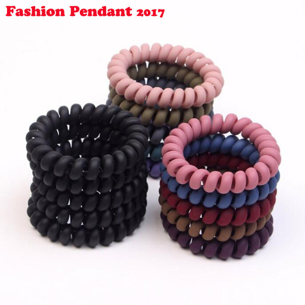 Top selling Elastic Hair Bands Girls Accessories Rubber Band Headwear Spiral Shape Hair Ties Gum Telephone Wire