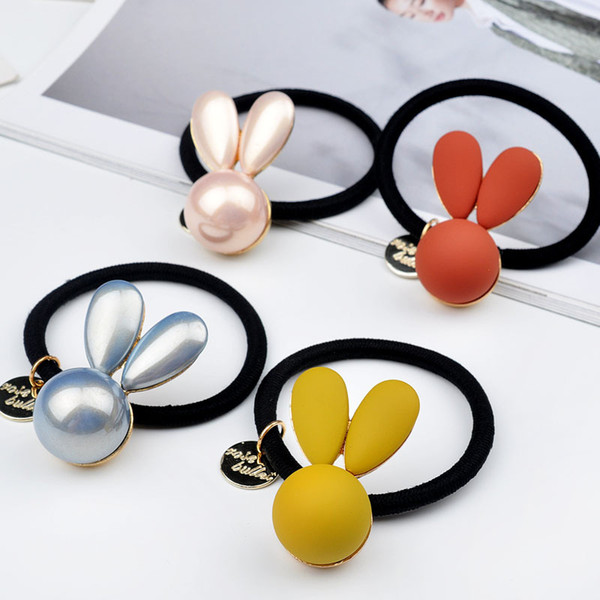 Exquisite Colored samll rabbit ears hair rubber bands ,Super cute bunny ear shape hairaccessories for you wholesale