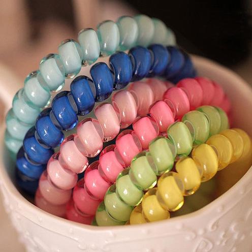 26 Colors Telephone Line Elastic Hair Bands Hair Spring Rubber Hair-rope ties hair ring wear access Diameter Women Pony Tails Holder 0304