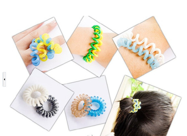 New Hair Styling Telephone Cord Elastic Ponytail Holders Hair Ring Scrunchies Rubber Band Tie Ring Hair Seting Beauty Hair Tools Free Ship