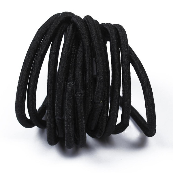 12Pcs Women Elastic Hair Tie Band Rope Ring Ponytail Holder Nylon Black C00008 SMAD