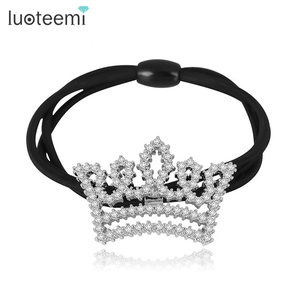 Delicate Hairbands for Women Hot Fashion Tiny Round Clear Zircon Stone Crown White-Gold Color Hair Accessories New Arrival LUOTEEMI