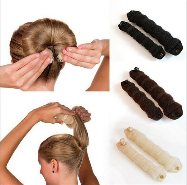 Hot Buns Hair Style Bun Maker Large Small Size Twist Curler Black Beige Coffee Color Hair Styling Dount Magic Sponge Hair Disk Band