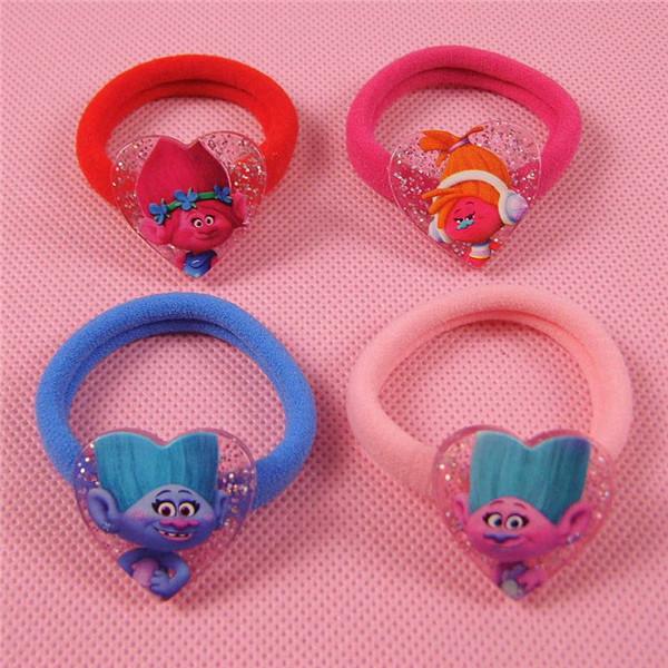 24PCS New Cartoon Animation Trolls Girls Hair rope Lovely Hair Accessories Hair rings Headwear Children Gifts High Quality Can Pick/Mixed