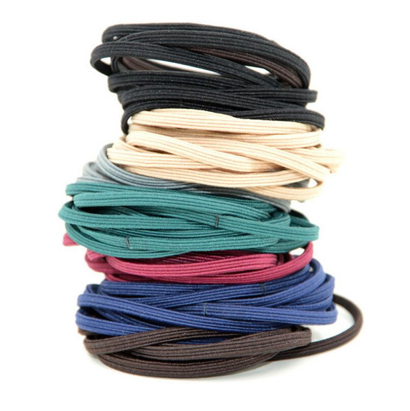 High quality Leather buckle bursts of high elastic flat hair rope DIY essential hair ornaments FQ059 mix order 100 pieces a lot