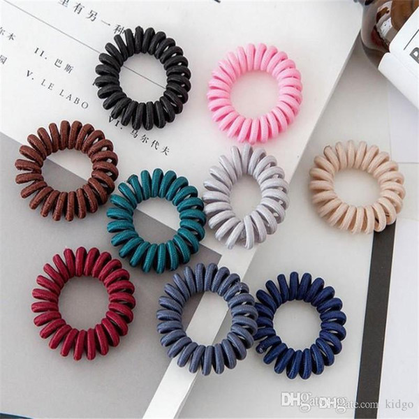 Fabric Telephone Wire Hair Band Wrapped Cloth Design Ponytail Holder Elastic Phone Cord Line Hair Tie Hair Accessories T0221