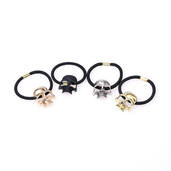 Brand New 4 Colors Hair rope Halloween metal tibia hair ring hair accessories rubber band Fashion Accessories