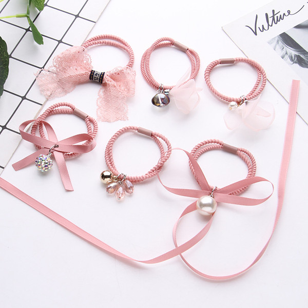 women exquisite set hair rope hair accessories Student 6pcs/ box hair elastic rope ring five color