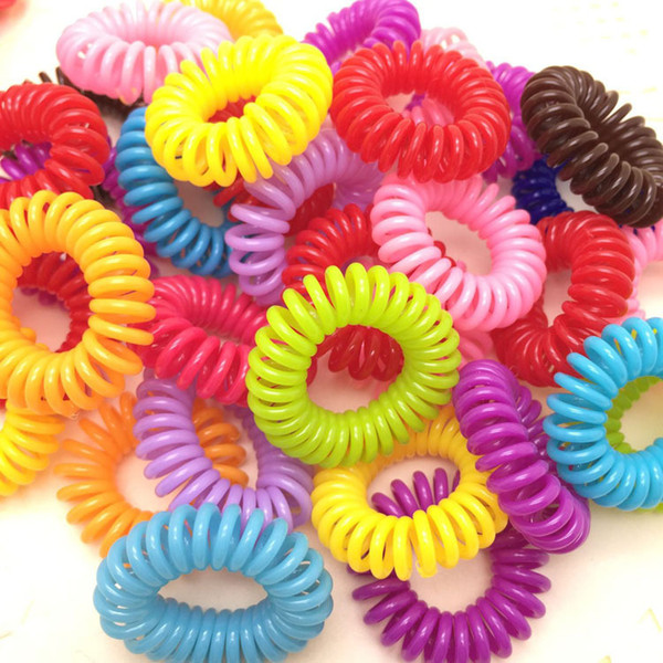 XS NEW Girl Children's Telephone Line Hair Bands Small Candy Color Hair Elastic Rope Accessories Wholesale