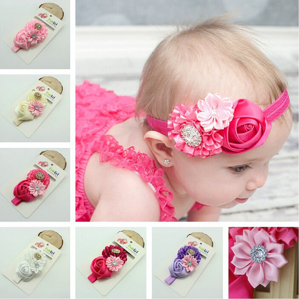 5pcs Latest NEW Large Summer Flower Baby Headbands Baby Hat Cap Childrens Hair Accessories Headdress Retail Package Hair bands TS84