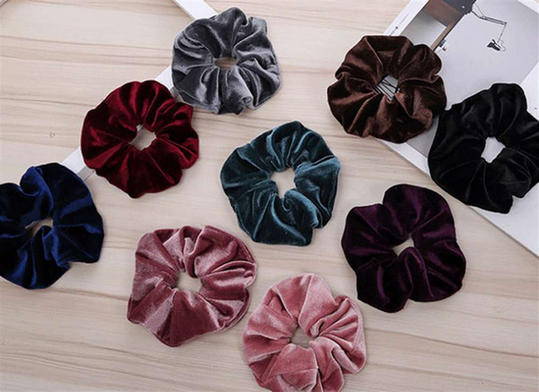 Fashion Velvet Hair Scrunchies for Girls New Arrival Velvet Elastic Hair Ropes Colourful Headbands Hairbands Women Velvet Accessories