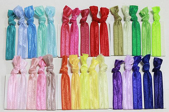 fashion hot Knotted Hair Ties Fold Over Elastic Hair Band FOE Band Gilrs Ponytail Holder Assorted Colors