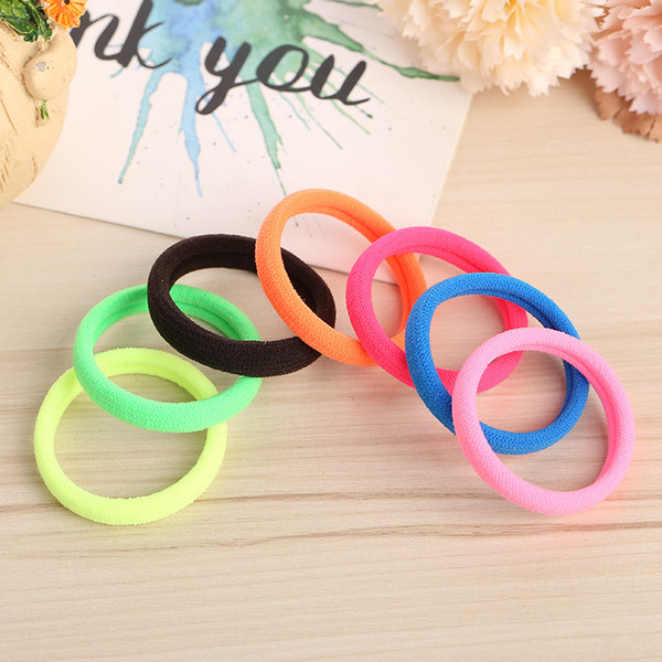 100PC Hair Rope Rings Thumb Ties High Elastic Towel Hair Ring Seamless Hair Band Leather Band Gift