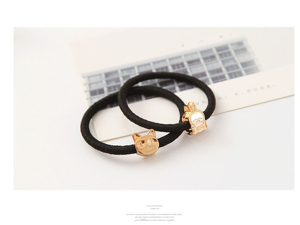 Korean hair accessories Korean metal crown love hair rope hair ring bow tie hair rubber band rubber band Tousheng