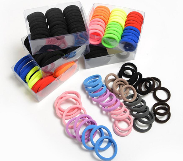 Fashion Big Size Candy Colored Quality Elastic Ponytail Holders Accessories Girl Women Rubber Bands Tie Gum(Mix Color)