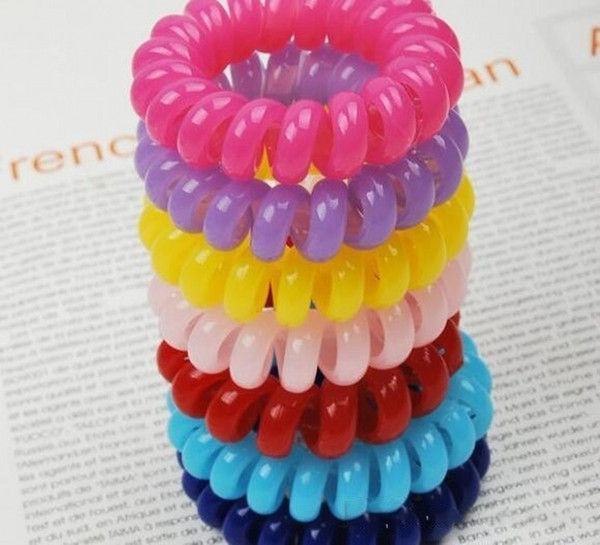 5cm Hair Accessories Headband Telephone Cord Elastic Hair Band Ponytail Holders Hair Ring Silicone Rubber Bands Gum for Hair