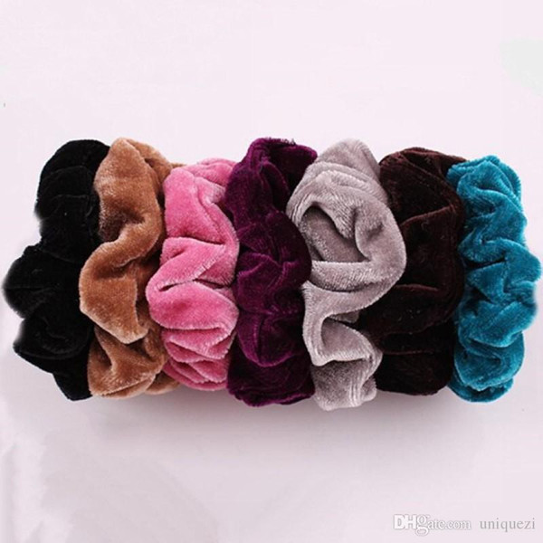 10pcs Women's Velvet Bow Hair Band Elastic Ponytail Tie Fashion Hair Accessories Headbands