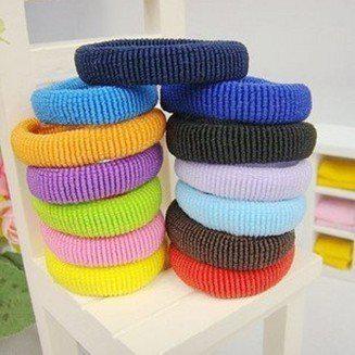 Free shipping 100pcs colors mixed towel soft elastic ties Ponytail Holders Scrunchies Rainbow colorful ponies Hair Accessories