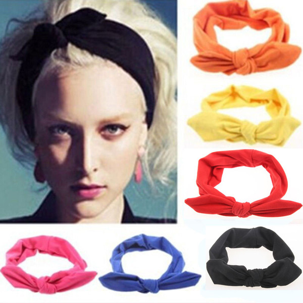 2019 Bow Knot Headband Stretch Elastic Hair Bands Head Bands Turban Headwear Hair Accessories For Woman Girls Styles Hairband