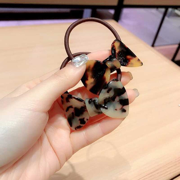 Popular Chic Ge
8000
ometry Bowknot Square Hair Rubber Bands Leopard Print Hair Rope Ties Women Girl Hair Jewelry Accessories