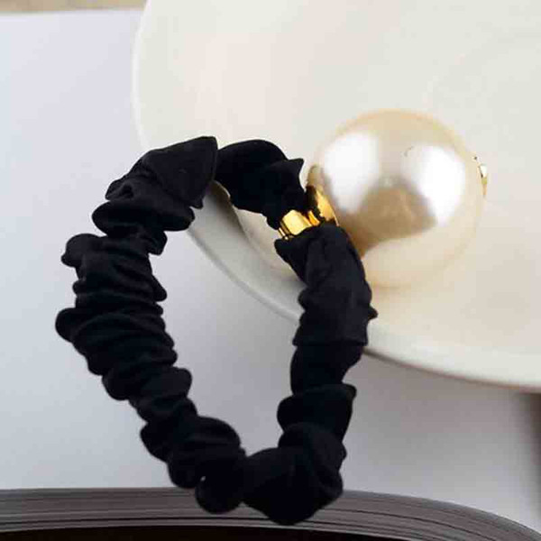 High Quality Smooth Pearl Hair Rope With Double Layers Letters Hair-Ties Elastic Hair Rubber Bands For Women Girl Hair Jewelry Accessories