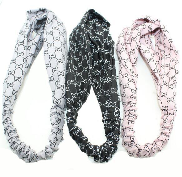 3 Colors Print Letters G Hair Bands Elastic Cross Ribbon Headband Running Yoga Sport Headwrap Turban Women Hairband Accessories