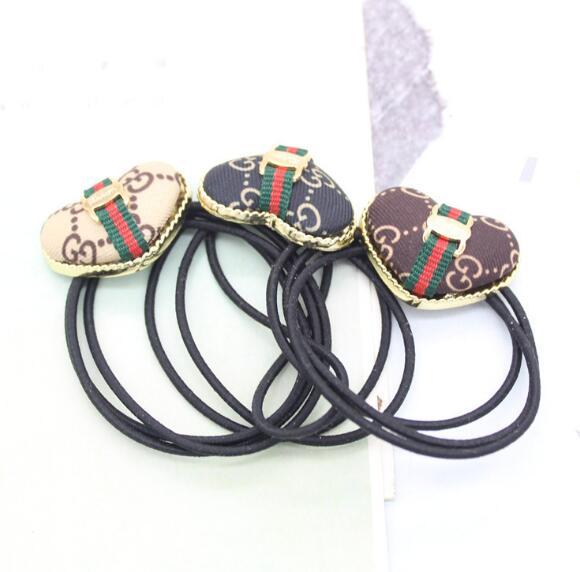 Classic Retro Red Green Striped Hair Rope Brand Letters Logo Hair Ties Elastic Hair Rubber Bands Ponytail Tail Holder Hairband Accessories