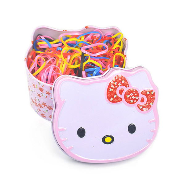 2019 European and American fashion new children disposable convenient rubber band female baby color hair band hair rope cute box