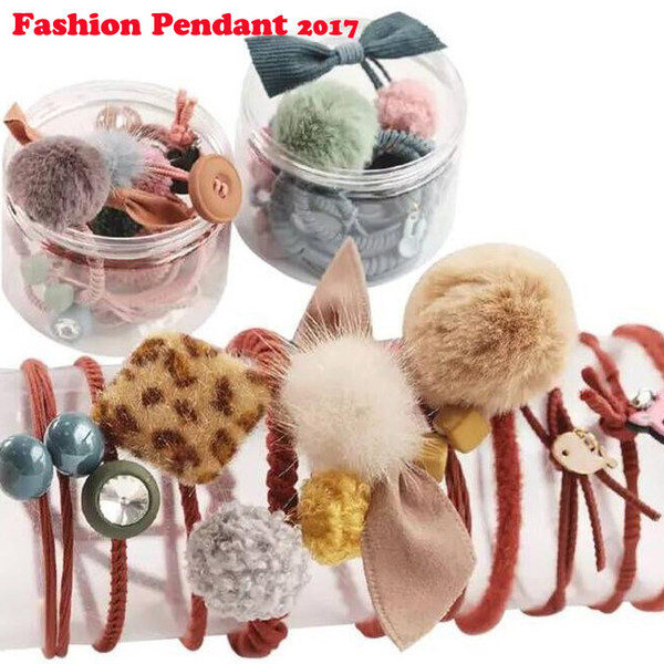 10pc/bottle Ribbon Bowknot Ropes Rubber Band Cute Hair Ties Bow Elastic Hair Band Women Girls Hair Accessories dhl