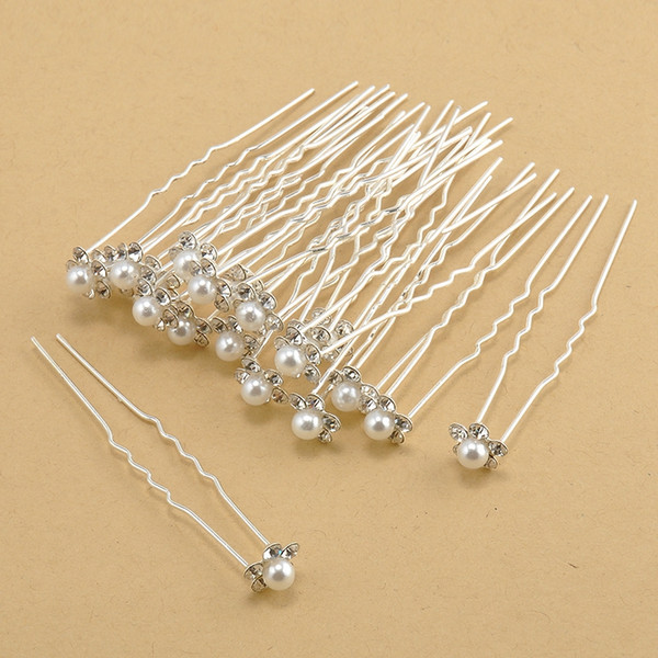 Lady Retro Pearl Hairpin Fashion Girl Flower Diamond Hair Sticks Clips Headwear Crystal Diamante Pearl Flower Hair Pins TTA797