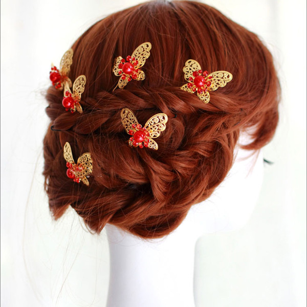 Fashion jewelry 2019 top selling elegant bridal hairpins high quality wholesale custom butterfly hairpins hair clip