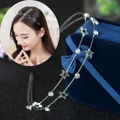 Headband Korea Sweet Versatile Hair Accessories Rhinestone Double Headband Hairpin Pressure Hair Hair Hole Four Leaf Clover Simple Headwear