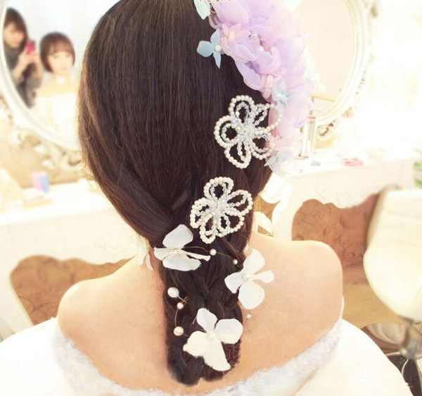 hair accessories Princess bridal headdress Wedding Flower Hair Jewelry Exquisite Hair Pins Clips Wedding Headdress Jewelry Accessories