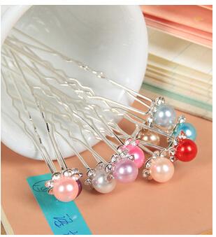 Wedding Bridal Bride Prom Synthetic White Pearl Hair Bobby Silver Pin Women gift high quality