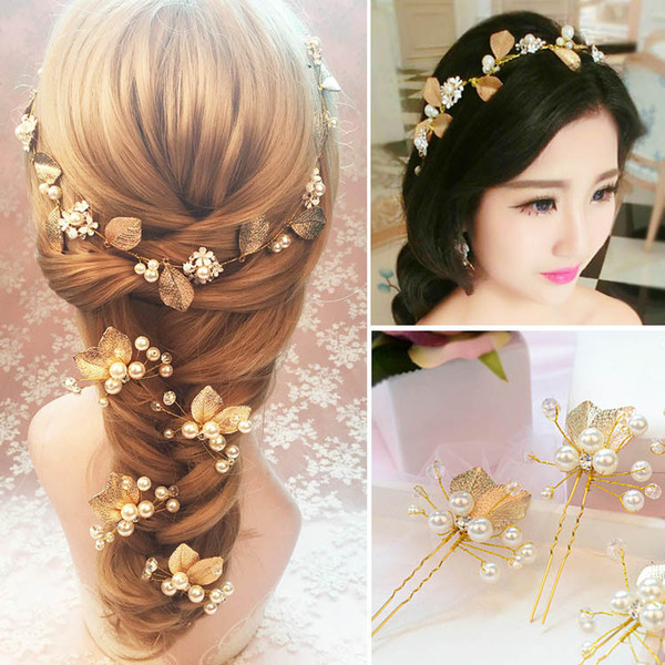 2017 New Arrival Cheap Wedding Hair Accessories Handmade Pearl Bridal Headbands Elegant Bridal Tiaras For Wedding After Party