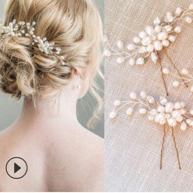 designer jewelry hair jewelry wedding hairpins for bridal U shape pearl hairpins crystal handmade hairpins hot fashion