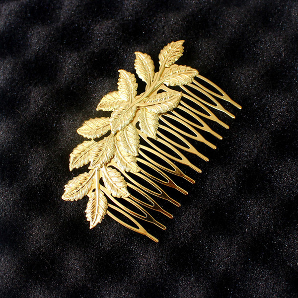 New Arrival Wedding Bridal Gold Plated Leaf Hair Clip Comb Women Hairpin Hair Accessory free shipping