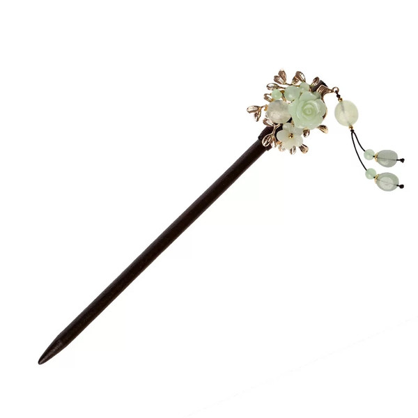 Chinese Style Classical Hairpins woman Step Shake Court Updo Antiquity Temperament Elegant Wooden Hairpin Noble lady