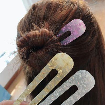 New acetic acid hollow geometric hairpin hairpin decoration