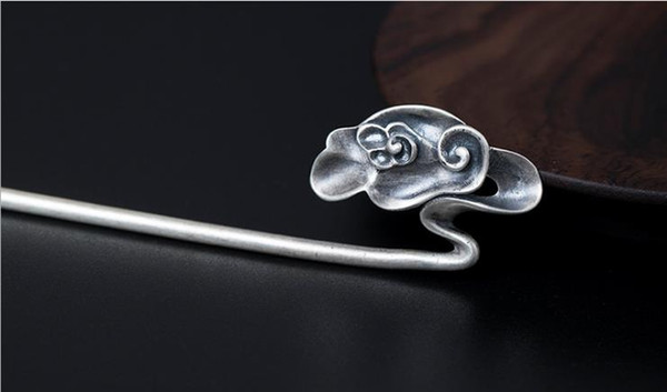 Silver fan s925 silver creative design cloud hair woman back ancient objects cloud hair traditional hair hairpin