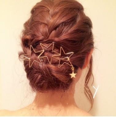 New fashion hair jewelry hairpins stars minimalist Gold-Color Hair Sticks Hairwear for Women 10pcs/per lot free shipping