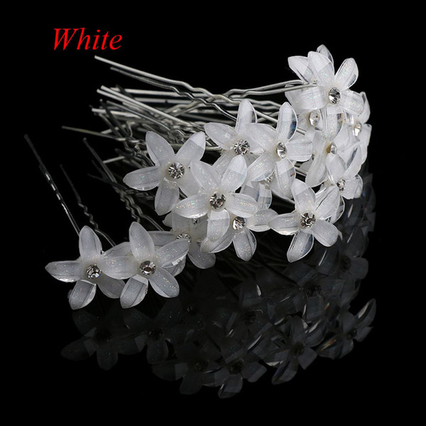 20pcs/lot Crystal Rhinestone Flower Hairpins Hair Clips Women Wedding Bridal Jewelry Bride Headdress Hair Accessories