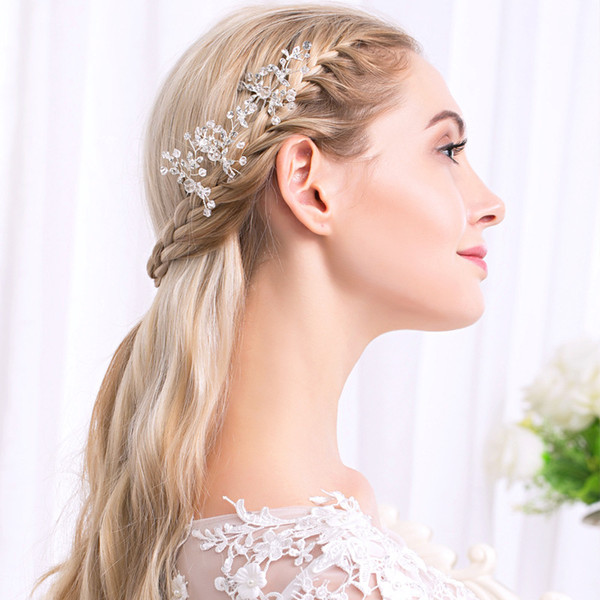 New arrival hot sale Fashion crystal handmade hair bride hairpin diamond wedding jewelry alloy