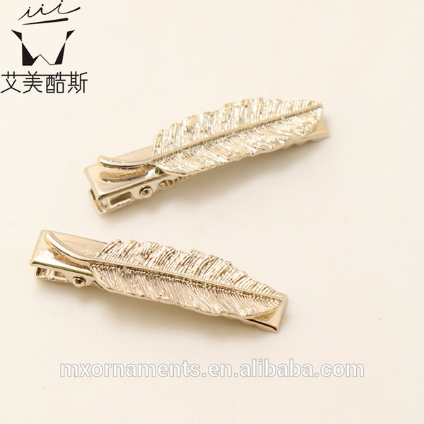 Luxury zinc alloy leaf shaped hairpins for female hair accessories