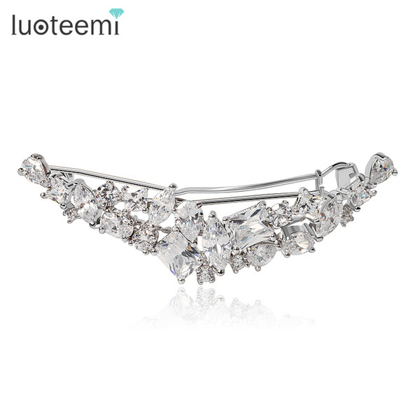 Classic Luxury Hairpins Crystal Female Hair Jewelry for Women Bridal Wedding Top Quality Cubic Zirconia LUOTEEMI