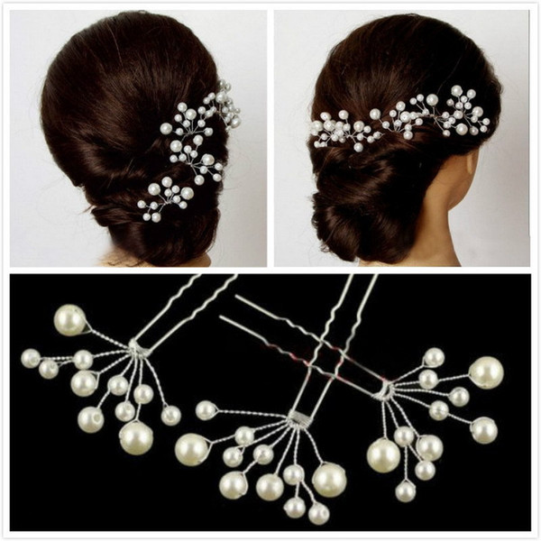 2017 Elegant Wedding Bridal Bridesmaid Man-made Pearls Hair Pins Clips Comb Headband