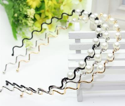 korean style fashion hair accessories for ladies crystal pearl headbands sweet style 3 styles