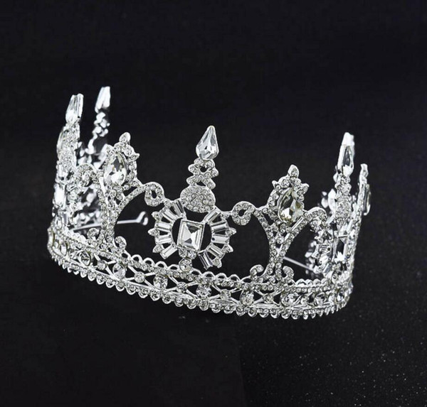 Hadiyana Luxury Handmade Wedding Diadem Tiaras Crown With TearDrop Zirconia Crystal Elegant Woman Pageant Party Crowns