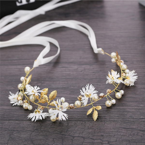 Simple Style Handmade Women Headbands Bride Wedding Hairband Hair Jewelry Fashion Small Daisy Crystal Hair Bands for Lady