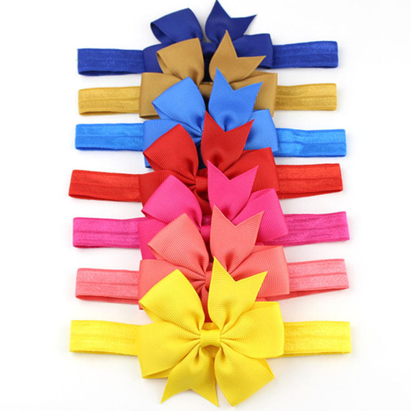 Baby Headbands Hair Bands for Girl with 20 Colors Big Flower Bows V Shape Mermaid Design Infant Solid Hair Band Hair Accessories